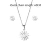 316L Stainless Steel New Fashion Jewelry Elegant Daisy Flowers Charm Chain Choker Necklaces Earrings Set Pendants For Women