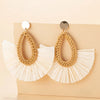 Elevate Your Style: Rattan Raffia Tassel Pendant Earrings by Haute Damsel