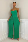 Effortless Summer Style: Solid Pleated Wide Leg Jumpsuit | Haute Damsel