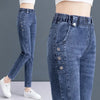 High Waist Retro Skinny Jeans - Stretch Denim Cowboy Trousers