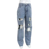 Women's high waist wide leg jeans - Zipper fly lady denim pants