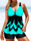 Printed Tankini Swimsuit - Plus Size Two Piece Swimwear for Women