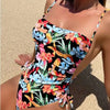 One Piece Halter Swimsuit - Trendy Solid Monokini for Women