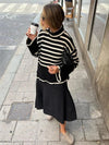 Striped Print Sweater - Classic Stripes, Timeless Style by Haute Damsel