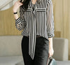 Haute Damsel's Striped Print Shirt: A Modern Twist on Classic Elegance for Effortless Fashion