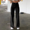 Black jeans fashion - Y2K high waist stretch wide leg women's trousers