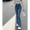 Women's high waist bell bottom jeans - Slim fit flared pants - Haute Damsel