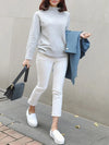 2024 White Crop Jeans - Cozy Soft Straight Leg Boyfriend Denim