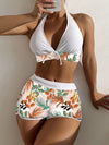 Halter Bikini Set 2024 - Sexy Floral Print High Waisted Swimwear