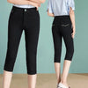 Vintage High Waist Jeggings Jeans - Capri Blue Denim Pants