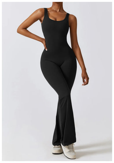SculptFit™ One-Piece Workout Jumpsuit – Seamless Push-Up Gym Romper