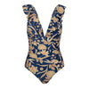 Ruffled V-Neck Lace Up Monokini - Channel Romance and Confidence with Haute Damsel