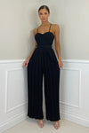 Effortless Summer Style: Solid Pleated Wide Leg Jumpsuit | Haute Damsel