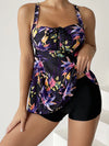 Floral Drawstring Tankini Set - 2-Piece Swimsuit for Women