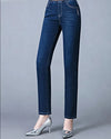 Korean Straight Jeans - High Waist Vintage Denim Pants