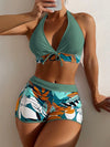 Halter Bikini Set 2024 - Sexy Floral Print High Waisted Swimwear