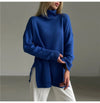 Turtleneck Side Split Knitted Sweater - Effortless Sophistication for Winter Chic by Haute Damsel