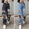 Women's high waist wide leg jeans - Zipper fly lady denim pants