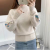 Stand Collar Solid Color Embroidery Sweater - Effortless Elegance for Every Occasion by Haute Damsel