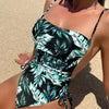 One Piece Halter Swimsuit - Trendy Solid Monokini for Women