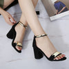 Fashion-forward Comfort: Open-Toed Thick Heel Gladiator Sandals for Chic Summer Style