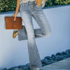 High Waist Flared Jeans - Gradient Color Slimming Bell-Bottoms