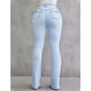 High waist denim flare capris - vintage slight jeans