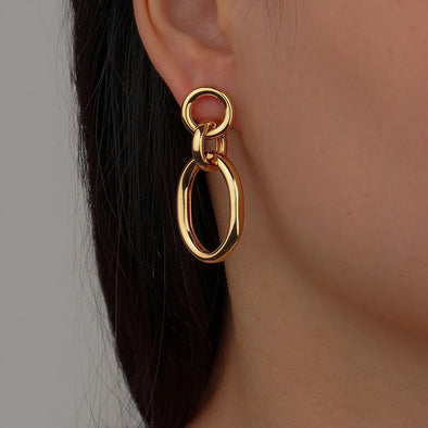 Edgy Elegance: Stainless Steel Chain Earrings by Haute Damsel