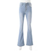 High Waist Flared Jeans - Gradient Color Slimming Bell-Bottoms