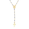 Stainless Steel Rosary Necklace – Virgin Mary and cross pendant on a link cable chain