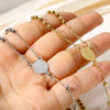Stainless Steel Rosary Necklace – Virgin Mary and cross pendant on a link cable chain