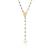 Stainless Steel Rosary Necklace – Virgin Mary and cross pendant on a link cable chain
