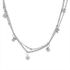 Stainless Steel Square Drop Necklace – double-layered overlay design
