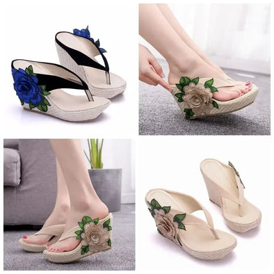 Summer Sandals  – High Heel Slippers, Thick Bottom Flip Flops