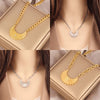 Sun Pendant Heart Necklace – sunburst and heart charms on a stainless steel choker chain
