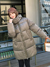 Winter Hooded Cotton Jacket – Thick Warm Parka for Womenkhaki 
 front view  
