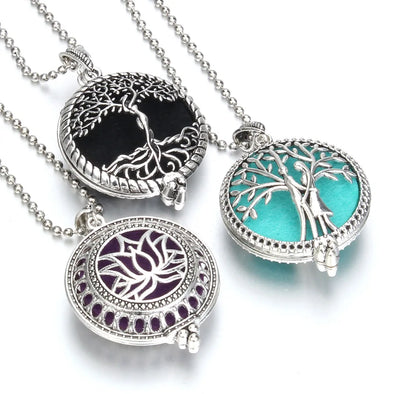 Tree of Life Aromatherapy Necklace – vintage open locket pendant