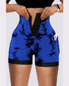 Tie-Dye Tummy Control Yoga Shorts -Haute Damsel 