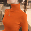 Women's Turtleneck Slim Fit Knitted Sweater – Elegant Korean Style Pullover for Autumn & Winter