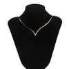 Vintage Flat Snake Chain Necklace with V-Shape Pendant, styled on a male model