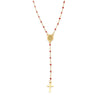 Stainless Steel Rosary Necklace – Virgin Mary and cross pendant on a link cable chain