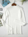 Women's Long Sleeve Half Turtleneck Pullover Sweater – Soft Elastic Knit Slim-Fit Jumper for Autumn & Winter