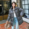 Winter Hooded Cotton Jacket – Thick Warm Parka for Women black front view  
