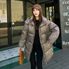 Winter Hooded Cotton Jacket – Thick Warm Parka for Women black front view  
