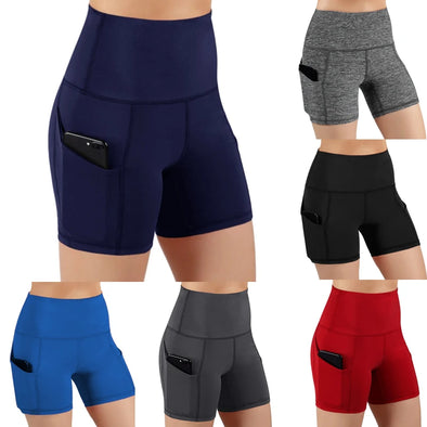 Women’s High-Waist Yoga Shorts with Pockets 