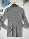 Women's Long Sleeve Half Turtleneck Pullover Sweater – Soft Elastic Knit Slim-Fit Jumper for Autumn & Winter