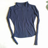 Zip-Front Yoga Shirt – full-zip design, styled for fitness enthusiasts