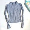 Zip-Front Yoga Shirt – full-zip design, styled for gym workouts