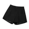 Black  High-Waist A-Line Suit Shorts