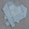 High Waist Workout Clothes blue top previews 